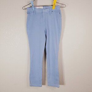 Time And Tru Womens XS Extra Small Stretch Fitted Capri Pants Light Blue